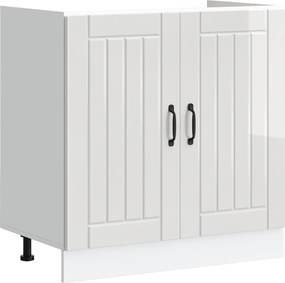 vidaXL Βάση νιπτήρα με αποθήκευση Lucca 2 pcs Υψηλής γυαλάδας λευκό