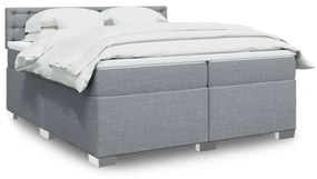 ΚΡΕΒΑΤΙ BOXSPRING ΜΕ ΣΤΡΩΜΑ ΑΝΟΙΧΤΟ ΓΚΡΙ 200X200 ΕΚ. ΥΦΑΣΜΑΤΙΝΟ 3288309