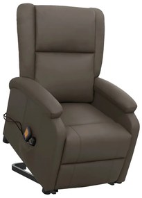 vidaXL Πολυθρόνα Μασάζ Ανακλινόμενη Γκρι Συνθετικό Δέρμα