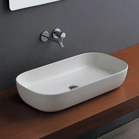 Scarabeo Glam 1803-301 White Matt Πορσελάνινος Νιπτήρας Μπάνιου Επιτραπέζιος 76x39 cm