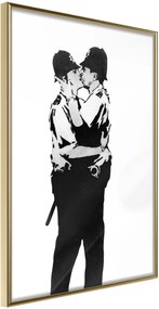 Αφίσα - Banksy: Kissing Coppers I - 20x30 - Χρυσό - Χωρίς πασπαρτού