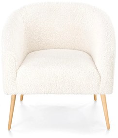 Πολυθρόνα Houston 1325, Άσπρο, 78x77x67cm, 14 kg, Ταπισερί, Πόδια: Ξύλο | Epipla1.gr