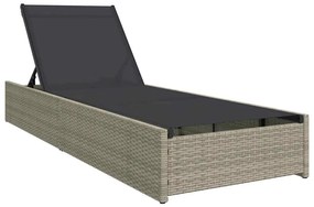 vidaXL Ξαπλώστρα Μπεζ 60 x 200 x 27 cm - Πολυ Ράτταν