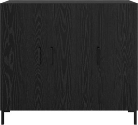 vidaXL Πλαϊνό γραφείο Μαύρη Οξυά 90 x 34 x 80 εκ. Επεξεργασμένο ξύλο