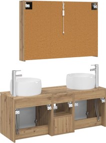 vidaXL Σετ Ντουλαπιών Μπάνιου 4 pcs Artisan Δρυς Επεξεργασμένο Ξύλο