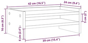 Βάση Οθόνης Μαύρο 42x24x16 εκ. από Επεξεργασμένο Ξύλο - Μαύρο