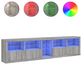 vidaXL Μπουφές με LED Γκρι Sonoma 283 x 37 x 67 εκ.