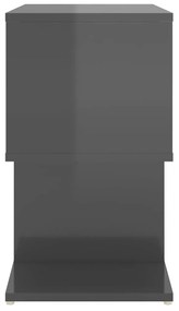 Κομοδίνα 2 τεμ. Γυαλιστερό Γκρι 50x30x51,5 εκ. από Μοριοσανίδα - Γκρι