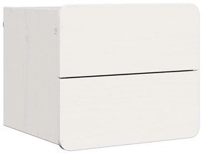 vidaXL Κομοδίνο 2 pcs Λευκό 39 x 34 x 33 εκ. Μασίφ ξύλο πεύκου