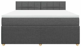 vidaXL Κρεβάτι Boxspring με Στρώμα Σκούρο Γκρι 180x200 εκ Υφασμάτιν