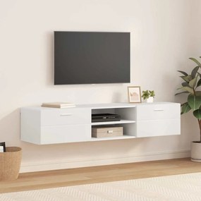 vidaXL Ντουλάπι TV με ράφι Λευκό 150 x 39 x 30 εκ Επεξεργασμένο ξύλο