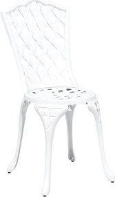 vidaXL Σέτ φαγητού για κήπο 5 pcs Λευκό Αλουμίνιο