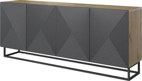 Μπουφές Sky 200x81x43cm Ανθρακί + Rivier Stone - BOG4589