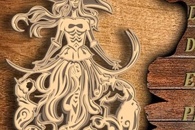 Σετ των 2 Intra απο ξύλο plywood 3mm-4mm πάχος – Witch Multilayer/ Witch Mandala Cut Δίασταση  20x20 cm INTRAFABR-74464068