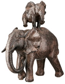 Figure Elephant Synthetic Resin Brown 2 Assorted 18X10X20Cm 18X10X20Cm