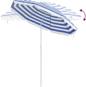 vidaXL Ομπρέλα Κήπου 240 cm 170T πολυεστέρας Μπλε και άσπρο