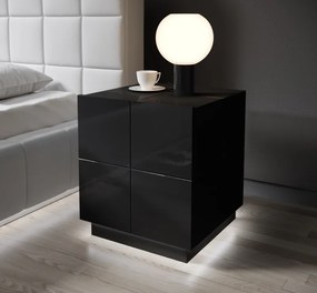 bedside cabinet REJA (set of 2) black gloss/black gloss DIOMMI CAMA-REJA-SZAFKA-NOCNA-CZ/CZ