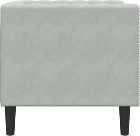 vidaXL Πολυθρόνα Chesterfield Ανοιχτό Γκρι Βελούδινη