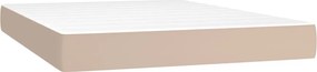 vidaXL Κρεβάτι Boxspring με Στρώμα Καπουτσίνο 140x190εκ.από Συνθ.Δέρμα