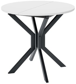 Τραπέζι Επεκτεινόμενο Dione 162729129 90/130x90x77cmx90x77cm White-Black Particle Board, Metal