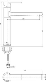 Orabella Falcon 10231 Chrome - Μπαταρία επιτραπέζιου νιπτήρα