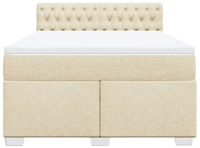 ΚΡΕΒΑΤΙ BOXSPRING ΜΕ ΣΤΡΩΜΑ ΚΡΕΜ 140X190 ΕΚ. ΥΦΑΣΜΑΤΙΝΟ 3285895