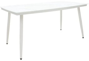 Τραπέζι Zeren μέταλλο λευκό-γυαλί 160x90x78εκ Υλικό: GLASS -METAL 151-000005