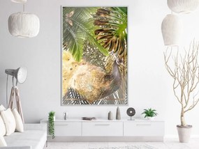 Αφίσα - Fairy-Tale Peacock in the Jungle - 40x60 - Μαύρο - Με πασπαρτού