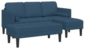 vidaXL 2 Τεμ Σέτ Καναπέ με Μαξιλάρια Μπλε Υφάσματος
