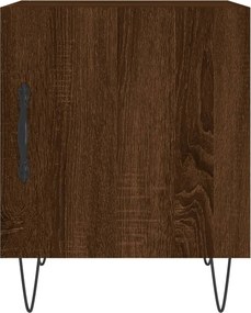 vidaXL Κομοδίνα 2 τεμ. Καφέ Δρυς 40 x 40 x 50 εκ. από Επεξεργ. Ξύλο