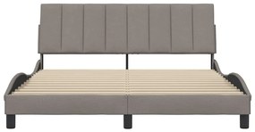 vidaXL Σκελετός Κρεβατιού Χωρίς Στρώμα Taupe 160x200 εκ. Υφασμάτινο
