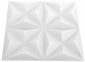 vidaXL Πάνελ Τοίχου 3D 24 τεμ. Λευκό Origami 50 x 50 εκ. 6 μ²