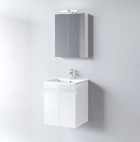 Martin Omega 50 White Gloss - Πάγκος με Νιπτήρα &amp; Καθρέπτη