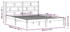 ΠΛΑΙΣΙΟ ΚΡΕΒΑΤΙΟΥ 180 X 200 ΕΚ. ΑΠΟ ΜΑΣΙΦ ΞΥΛΟ 6FT SUPER KING 3101233