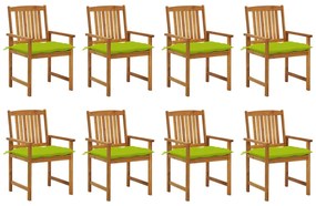Καρέκλες Κήπου 8 Τεμαχίων από Μασίφ Ξύλο Ακακίας με Μαξιλάρια