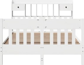 vidaXL Σκελετός Κρεβ. Χωρίς Στρώμα Λευκό 140x200 εκ Μασίφ Πεύκο
