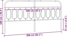 vidaXL Ανταλλακτικό κεφαλάρι Λευκό 200 εκ. Μεταλλικό