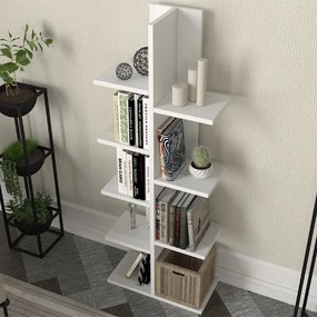 Βιβλιοθήκη Tree Megapap χρώμα λευκό 45x21,4x121,8εκ.