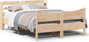 vidaXL Πλαίσιο Κρεβατιού Κεφαλάρι 150x200 εκ Μασίφ Πεύκο