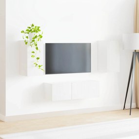 vidaXL Σετ τοίχου για τηλεόραση 4 pcs Λευκό Επεξεργασμένο ξύλο