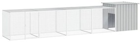 vidaXL Κοτέτσι - Κλουβί Γκρι 500x91x100 εκ. από Γαλβανισμένο Χάλυβα