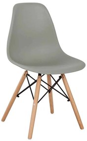 Καρέκλα Με κάθισμα Twist PP HM8460.10 46x50x82cm Grey Σετ 4τμχ Wood, Polypropylene