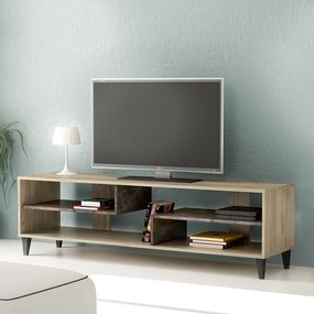 Έπιπλο τηλεόρασης μελαμίνης Anders Megapap χρώμα γκρι oak - dark atelier 150x40x46εκ. - Μελαμίνη - GP035-0011,2