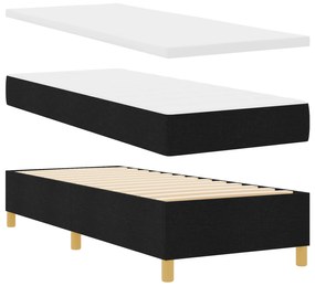 vidaXL Κρεβάτι με Βάθρο και Στρώμα Μαύρο 80x200 εκ Ύφασμα