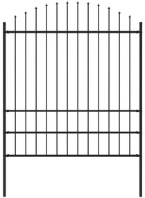 vidaXL Κάγκελα Περίφραξης με Λόγχες Μαύρα (1,75-2) x 1,7 μ. Ατσάλινα