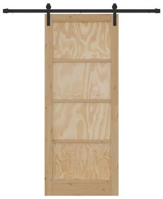 vidaXL Συρόμενη Πόρτα Φυσικό και μαύρο 86 x 211 cm