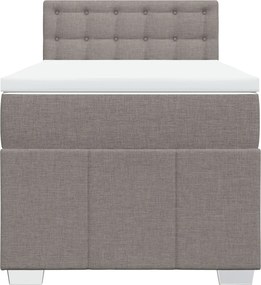 vidaXL Κρεβάτι Boxspring με Στρώμα Taupe 100 x 200 εκ. Υφασμάτινο