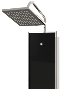 vidaXL Στήλη Ντους Υδρομασάζ Μαύρη 18 x 45,5 x 130 εκ. από Γυαλί