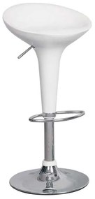 Σκαμπώ Disco Bar Χρώμιο/ABS Άσπρο 44x40x71/92cm (Σετ 2 ΤΕΜ)