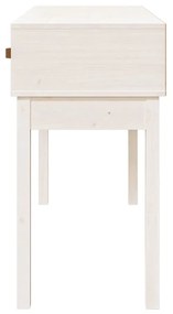 vidaXL Τραπέζι κονσόλα άσπρο 114x40x75 εκ. από Μασίφ Ξύλο Πεύκου